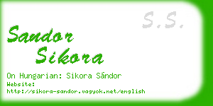 sandor sikora business card